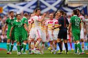 13 June 2015; Russell Martin, Scotland, complains about a challenge by James McCarthy, Republic of Ireland. UEFA EURO 2016 Championship Qualifier, Group D, Republic of Ireland v Scotland, Aviva Stadium, Lansdowne Road, Dublin. Picture credit: Seb Daly / SPORTSFILE