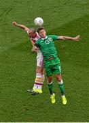 13 June 2015; Jeff Hendrick, Republic of Ireland, in action against Scott Brown, Scotland. UEFA EURO 2016 Championship Qualifier, Group D, Republic of Ireland v Scotland, Aviva Stadium, Lansdowne Road, Dublin. Picture credit: Brendan Moran / SPORTSFILE