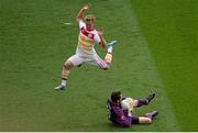 13 June 2015; Matt Ritchie, Scotland, leaps to avoid Republic of Ireland goalkeeper Shay Given. UEFA EURO 2016 Championship Qualifier, Group D, Republic of Ireland v Scotland, Aviva Stadium, Lansdowne Road, Dublin. Picture credit: Cody Glenn / SPORTSFILE