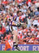 9 August 2008; Wexford goalkeeper Anthony Masterson jumps in celebration after his side scored a goal. GAA Football All-Ireland Senior Championship Quarter-Final, Armagh v Wexford, Croke Park, Dublin. Picture credit: Pat Murphy / SPORTSFILE