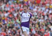 9 August 2008; Wexford goalkeeper Anthony Masterson celebrates after his side scored a goal. GAA Football All-Ireland Senior Championship Quarter-Final, Armagh v Wexford, Croke Park, Dublin. Picture credit: Pat Murphy / SPORTSFILE