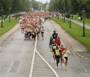 16 August 2008; Vinny Mulvey, Raheny Shamrocks A.C leads eventual winner, Josphat Boit, Kenya, at the start of the Lifestyle adidas Race Series - Frank Duffy 10 Mile Road Race. Phoenix Park, Dublin. Picture credit: Tomas Greally / SPORTSFILE