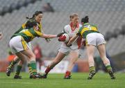 16 August 2008; Cora Staunton, Mayo, in action against Aoife O'Sullivan, Sarah Joy, 8, and Grainne Ni Fhlatharta, Kerry. TG4 All-Ireland Ladies Senior Football Championship Quarter-Final, Mayo v Kerry, Croke Park, Dublin. Picture credit: Stephen McCarthy / SPORTSFILE  *** Local Caption *** 19    18    3