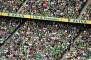 13 June 2015; Republic of ireland supporters at the game. UEFA EURO 2016 Championship Qualifier, Group D, Republic of Ireland v Scotland, Aviva Stadium, Lansdowne Road, Dublin. Picture credit: Ramsey Cardy / SPORTSFILE