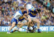 17 August 2008; Paul Curran, left, and Conor O'Brien, Tipperary, in action against Eoin McGrath, left, and Eoin Kelly, Waterford. GAA Hurling All-Ireland Senior Championship Semi-Final, Tipperary v Waterford, Croke Park, Dublin. Picture credit: Stephen McCarthy / SPORTSFILE