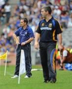 17 August 2008; Waterford manager Davy Fitzgerald, left, and Tipperary manager Liam Sheedy during the game. GAA Hurling All-Ireland Senior Championship Semi-Final, Tipperary v Waterford, Croke Park, Dublin. Picture credit: Stephen McCarthy / SPORTSFILE