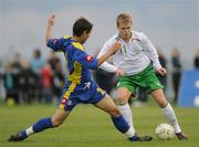 19 August 2008; Damien McCrory, Republic of Ireland, in action against Kostyantym Voznyuk, Ukraine. Under-19 Four Nations International Tournament, Leah Victoria Park, Tullamore, Co. Offaly. Picture credit: Brian Lawless / SPORTSFILE