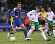 19 August 2008; Denys Garmash, Ukraine, in action against Paul Murphy, Republic of Ireland. Under-19 Four Nations International Tournament, Leah Victoria Park, Tullamore, Co. Offaly. Picture credit: Brian Lawless / SPORTSFILE