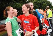 16 August 2008; Marian Delaney, left, from Laois and Edel Madigan from Clare after the Lifestyle adidas Race Series - Frank Duffy 10 Mile Road Race. Phoenix Park, Dublin. Picture credit: Ray Lohan / SPORTSFILE  *** Local Caption ***