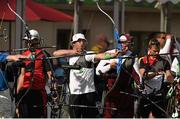 16 June 2015; Ireland's Darren Wallace competes in the Archery Men's Individual Ranking Round event. 2015 European Games, Tofiq Bahramov Stadium, Baku, Azerbaijan. Picture credit: Stephen McCarthy / SPORTSFILE