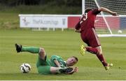 16 June 2015; Jason Moran, Ireland, wins possession in a challenge ahead of Alexi Borkin, Russia. 2015 CP Football World Championships, Ireland v Russia, St. George’s Park, Staffordshire, England. Picture credit: Magi Haroun / SPORTSFILE