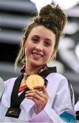 17 June 2015; Jade Jones, Great Britain, after receiving her Women's Taekwondo 57kg Gold Medal. 2015 European Games, Crystal Hall, Baku, Azerbaijan. Picture credit: Stephen McCarthy / SPORTSFILE