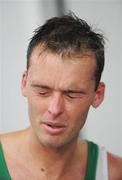 20 August 2008; Alistair Cragg, Ireland, after his heat of the Men's 5000m, where he finished 6th in a time of 13:38.57 and qualified for the final. Beijing 2008 - Games of the XXIX Olympiad, National Stadium, Olympic Green, Beijing, China. Picture credit: Brendan Moran / SPORTSFILE