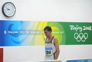 20 August 2008; Alistair Cragg, Ireland, after his heat of the Men's 5000m, where he finished 6th in a time of 13:38.57 and qualified for the final. Beijing 2008 - Games of the XXIX Olympiad, National Stadium, Olympic Green, Beijing, China. Picture credit: Brendan Moran / SPORTSFILE