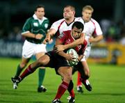 22 August 2008; Will Genia, Queensland Reds, in action against Neil Hanna, Ulster. Pre-Season Friendly, Ulster v Queensland Reds, Ravenhill Park, Belfast, Co. Antrim. Picture credit: Oliver McVeigh / SPORTSFILE
