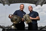 18 June 2015; Pictured at the launch of the Bord Gáis Energy Legends Tour are former All-Ireland winning captain’s John O’Leary, Dublin, left, and Eoin Kelly, Tipperary. Former All-Ireland winning captain’s Eoin Kelly, Tipperary, and John O’Leary, Dublin, were at Croke Park today to launch the 2015 Bord Gáis Energy Legends Tour Series.  Each will host a tour of GAA Headquarters later this summer along with many more well-known GAA stars. Further information available at www.crokepark.ie/gaa-museum. Croke Park Dublin. Picture credit: Ramsey Cardy / SPORTSFILE