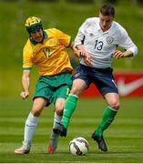 18 June 2015; Jason Moran, Ireland, in action against Zachary Jones, Australia. This tournament is the only chance the Irish team have to secure a precious qualifying spot for the 2016 Rio Paralympic Games. 2015 CP Football World Championships, Ireland v Australia. St. George’s Park, Tatenhill, Burton-upon-Trent, Staffordshire, United Kingdom. Picture credit: Magi Haroun / SPORTSFILE