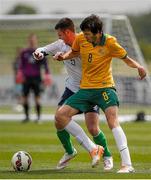 18 June 2015; Eric O'Flaherty, Ireland, in action against Thomas Goodman, Australia. This tournament is the only chance the Irish team have to secure a precious qualifying spot for the 2016 Rio Paralympic Games. 2015 CP Football World Championships, Ireland v Australia. St. George’s Park, Tatenhill, Burton-upon-Trent, Staffordshire, United Kingdom. Picture credit: Magi Haroun / SPORTSFILE