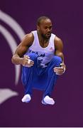 18 June 2015; Axel Augis, France, competes on the parallel bars during the Artistic Gymnastics Men's Individual All-Around Final. 2015 European Games, National Gymnastics Arena, Baku, Azerbaijan. Picture credit: Stephen McCarthy / SPORTSFILE