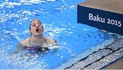 19 June 2015; Natasha MacManus, Ireland, competes in the preliminary round of the Women's Diving 1m Springboard event. 2015 European Games, European Games Park, Baku, Azerbaijan. Picture credit: Stephen McCarthy / SPORTSFILE