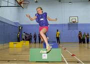 19 June 2015; Isabelle Donnelly, 4th Class pupil from Bray School Project National School, in action during the Forest Feast Jamboree. Ballywaltrim Community Centre, Bray, Co. Wicklow. Picture credit: Matt Browne / SPORTSFILE