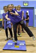 19 June 2015; Emma Fitzsimons, 4th Class pupil from Bray School Project National School, in action during the Forest Feast Jamboree. Ballywaltrim Community Centre, Bray, Co. Wicklow. Picture credit: Matt Browne / SPORTSFILE