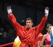 24 August 2008; Ireland's Kenneth Egan acknowledges the Irish fans during the medal presentation of the Light Heavy weight, 81kg, category. Beijing 2008 - Games of the XXIX Olympiad, Beijing Workers' Gymnasium, Olympic Green, Beijing, China. Picture credit: Brendan Moran / SPORTSFILE