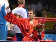 24 August 2008; Ireland's Kenneth Egan acknowledges the Irish fans during the medal presentation of the Light Heavy weight, 81kg, category. Beijing 2008 - Games of the XXIX Olympiad, Beijing Workers' Gymnasium, Olympic Green, Beijing, China. Picture credit: Brendan Moran / SPORTSFILE