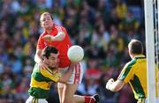 24 August 2008; James Masters, Cork beats Tom O'Sullivan, Kerry, to score his side's second goal during the closing stages of the game. GAA Football All-Ireland Senior Championship Semi-Final, Kerry v Cork, Croke Park, Dublin. Picture credit: David Maher / SPORTSFILE