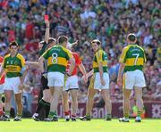 24 August 2008; Referee Joe McQullan sends off Darragh O'Se, Kerry, during the second half of the game. GAA Football All-Ireland Senior Championship Semi-Final, Kerry v Cork, Croke Park, Dublin. Picture credit: David Maher / SPORTSFILE