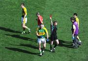 24 August 2008; Darragh O Se, Kerry, is sent off by referee Joe McQuillan, Cavan. GAA Football All-Ireland Senior Championship Semi-Final, Kerry v Cork, Croke Park, Dublin. Picture credit: Stephen McCarthy / SPORTSFILE