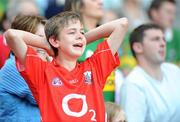 24 August 2008; A Cork supporter watches the dying moments of the match. GAA Football All-Ireland Senior Championship Semi-Final, Kerry v Cork, Croke Park, Dublin. Picture credit: Brian Lawless / SPORTSFILE