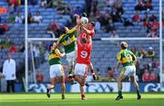 24 August 2008; Noel O'Leary and Pearse O'Neill, no. 9, Cork, in action against Kieran Donaghy and Eoin Brosnan, left, Kerry, as Darren O'Sullivan, right, looks on. GAA Football All-Ireland Senior Championship Semi-Final, Kerry v Cork, Croke Park, Dublin. Photo by Sportsfile