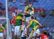 24 August 2008; Eoin Brosnan, right and Kieran Donaghy, Kerry, in action against Nicholas Murphy, Cork. GAA Football All-Ireland Senior Championship Semi-Final, Kerry v Cork, Croke Park, Dublin. Photo by Sportsfile