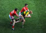 24 August 2008; Seamus Scanlon, Kerry, in action against Donncha O'Connor, left, and Daniel Goulding, Cork. GAA Football All-Ireland Senior Championship Semi-Final, Kerry v Cork, Croke Park, Dublin. Picture credit: Stephen McCarthy / SPORTSFILE