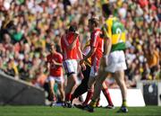 24 August 2008; Donncha O'Connor, Cork, walks off the pitch after being shown the red card by referee Joe McQuillian. GAA Football All-Ireland Senior Championship Semi-Final, Kerry v Cork, Croke Park, Dublin. Photo by Sportsfile