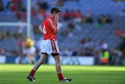 24 August 2008; Donncha O'Connor, Cork, walks off the pitch after being shown the red card by referee Joe McQuillan. GAA Football All-Ireland Senior Championship Semi-Final, Kerry v Cork, Croke Park, Dublin. Photo by Sportsfile