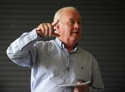 26 August 2008; IRFU Director of Refereeing Owen Doyle speaking during the Experimental Law Variations - IRFU Press Conference. Old Belvedere Rugby Club, Dublin. Picture credit: Brian Lawless / SPORTSFILE