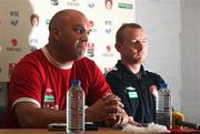 27 August 2008; St Patrick’s Athletic manager John McDonnell speaking during a press conference ahead of their UEFA Cup second qualifying round 2nd leg game against IF Elfsborg. Richmond Park, Dublin. Picture credit: Diarmuid Greene / SPORTSFILE