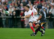 27 August 2008; Ian Humphreys, Ulster, in action against Samuel Tuitupou, Worcester. Pre-season Friendly, Ulster v Worcester, Ravenhill Park, Belfast. Picture credit: Oliver McVeigh / SPORTSFILE