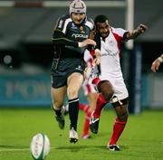 27 August 2008; Timoci Nagusa, Ulster, in action against Christopher Fortey, Worcester. Pre-season Friendly, Ulster v Worcester, Ravenhill Park, Belfast. Picture credit: Oliver McVeigh / SPORTSFILE
