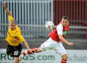 28 August 2008; Gary O'Neill, St. Patrick's Athletic, in action against Andreas Augustsson, IF Elfsborg. UEFA Cup 2nd Qualifying Round 2nd leg, St. Patrick's Athletic v IF Elfsborg, Richmond Park, Dublin. Picture credit: Matt Browne / SPORTSFILE