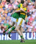 31 August 2008; Michael Quirke, right, Kerry, celebrates with team-mate Daniel Bohane at the end of the game. GAA Football All-Ireland Senior Championship Semi-Final Replay, Kerry v Cork, Croke Park, Dublin. Picture credit: David Maher / SPORTSFILE
