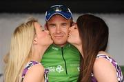 28 August 2008; Alexander Kristoff, Joker Bianchi Team, after recieveing the An Post sponsored green jersey. 2008 Tour of Ireland - Stage 2, Thurles - Loughrea. Picture credit: Stephen McCarthy / SPORTSFILE