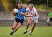 21 June 2015; Leah Caffrey, Dublin, in action against Jennifer Barry, Cork. Aisling McGing U21 ‘A’ Championship Final, Cork v Dublin, MacDonagh Park, Nenagh, Tipperary. Picture credit: Cody Glenn / SPORTSFILE