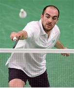 22 June 2015; Scott Evans, Ireland, in action agtainst Georgios Charalambidis, Greece, during their Men's Badminton Singles Group Stage match. 2015 European Games, Baku Sports Hall, Baku, Azerbaijan. Picture credit: Stephen McCarthy / SPORTSFILE