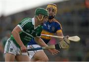 21 June 2015; Sean Finn, Limerick, in action against Davin Flynn, Tipperary. Munster GAA Hurling Intermediate Championship, Semi-Final, Limerick v Tipperary, Gaelic Grounds, Limerick. Picture credit: Brendan Moran / SPORTSFILE