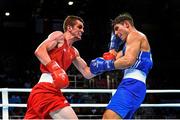 23 June 2015; Adam Nolan, Ireland, left, exchanges punches with Josh Kelly, Great Britain, during their Men's Boxing Welter 69kg Quarter Final bout. 2015 European Games, Crystal Hall, Baku, Azerbaijan. Picture credit: Stephen McCarthy / SPORTSFILE