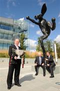 4 September 2008; Ireland head coach Declan Kidney with IRFU President John Lyons and Maurice Crowley, General Manager, AIB Bank during the AIB Cup Draw. AIB Bankcentre, Ballsbridge, Dublin. Picture Credit: Matt Browne / SPORTSFILE