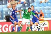 6 September 2008; Martin Paterson, Northern Ireland, in action against Miroslav Karhan and Marek Sapara, Slovakia. 2010 World Cup Qualifier - Slovakia v Northern Ireland, SK Slovan Bratislava Stadium, Bratislava, Slovakia. Picture credit: Oliver McVeigh / SPORTSFILE